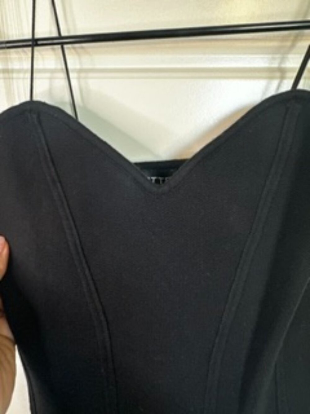 Kittenish Tight Black Tank Top with Thin Straps